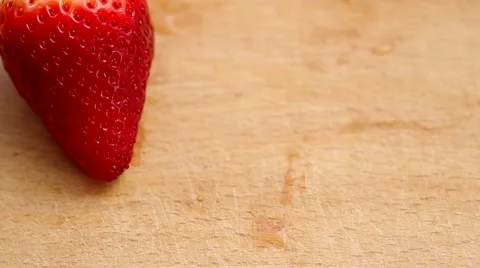 Strawberries on wooden table Stock Footage 48733018