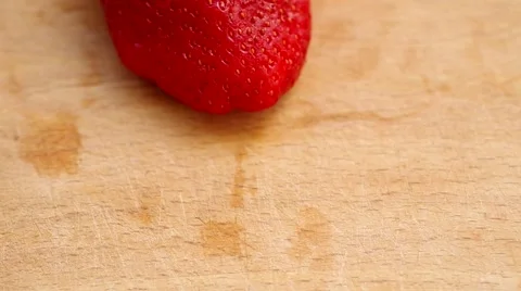 Strawberries on wooden table Stock Footage 48733037