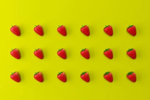Strawberries on a yellow background Illustrazione stock