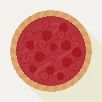 Strawberriy pie with white background vector illustration Stock Illustration