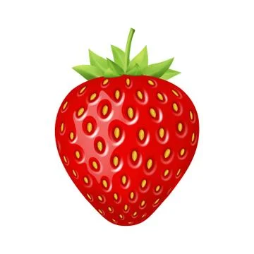 Strawberry 3d vector icon. Stock Illustration