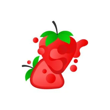 Strawberry in abstract style Stock Illustration