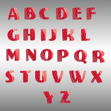 Strawberry alphabet Illustrazione stock