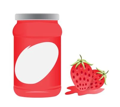 Strawberry and bottle packaging vector design Stock Illustration
