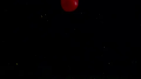 Strawberry and Cherry slow motion closeup falling in water Stock Footage 135214767