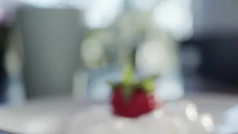 Strawberry and cream Stock Footage 136748824
