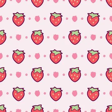 Strawberry and flowers Pattern Иллюстрация