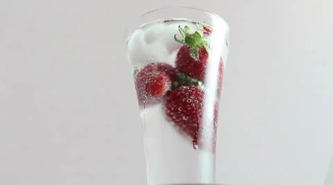 Strawberry and ice Stock Footage 24869742