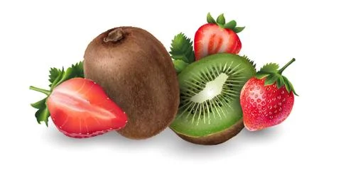 Strawberry and kiwi Stock Illustration