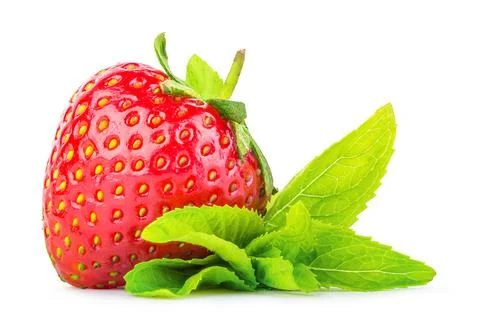 Strawberry and peppermint Stock Photos