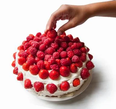 Strawberry and raspberry cake Foto stock