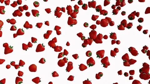 Strawberry animation for background Stock Footage 124025483