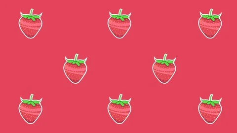 Strawberry animation background Stock Footage 127644412