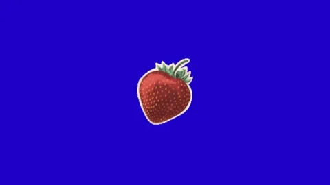 Strawberry anomation on blue screen Vídeos de archivo 329331829