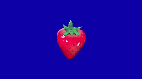 Strawberry anomation on blue screen Stock-Footage 332338453