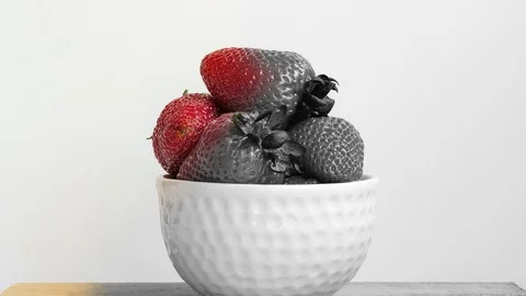Strawberry becomes red Stock Footage 107974773