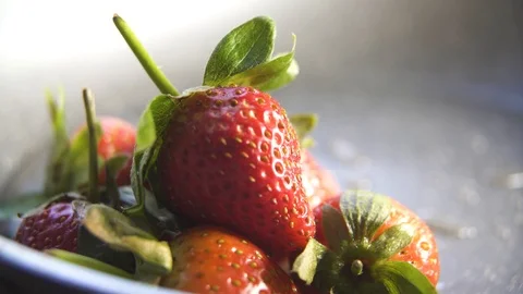 Strawberry berries close up on a dark background Stock-Footage 124485280