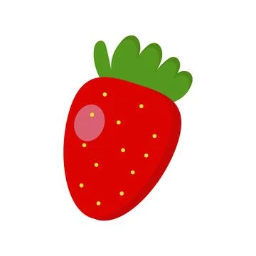Strawberry berry in flat style on a white background Stock Illustration