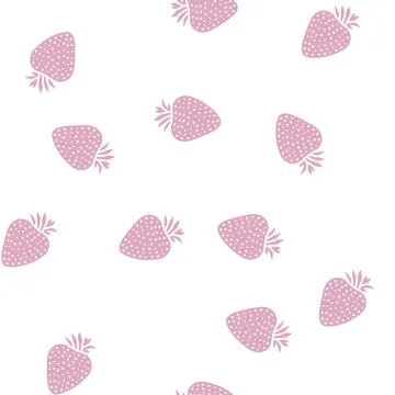 Strawberry berry glyph seamless pattern Stock Illustration