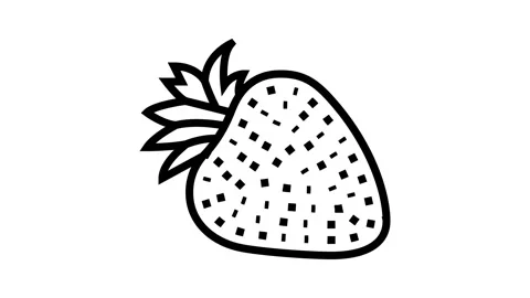 Strawberry berry line icon animation Stock Footage 224413111