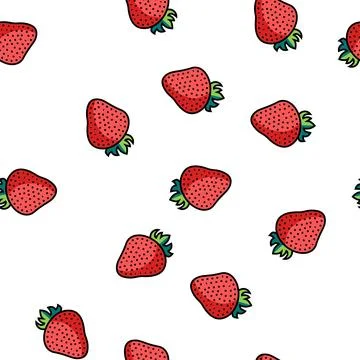 Strawberry berry vector seamless pattern イラスト素材