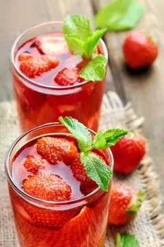 Strawberry beverage Stock Photos