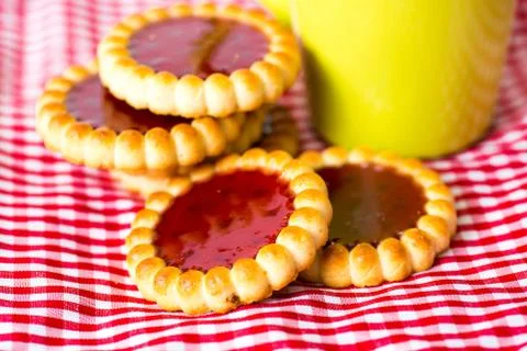 Strawberry biscuit Stock Photos