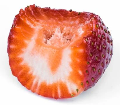 Strawberry with bite marks. Stock Photos