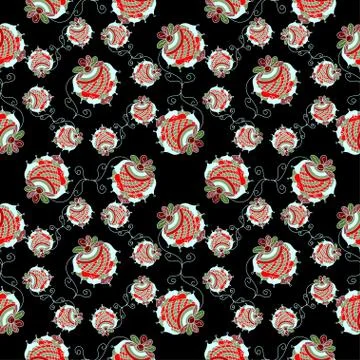 Strawberry black background pattern Stock Illustration