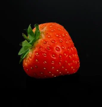 Strawberry on black background Stock Photos