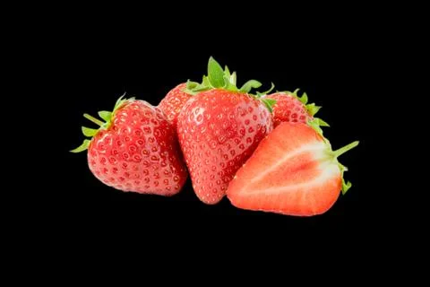 Strawberry on a black background Fotos de archivo
