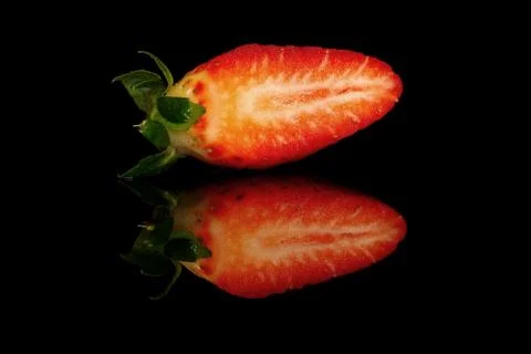 Strawberry on black background Stock Photos