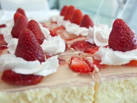 Strawberry cake close up Stock-Fotos