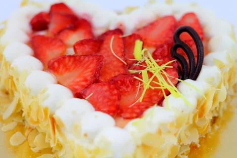 Strawberry cake close-up. Foto stock
