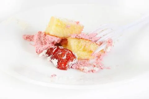 Strawberry cake crumb Stock Photos