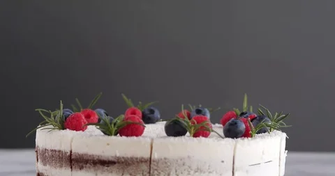 Strawberry On Cake Stock Footage 113093799