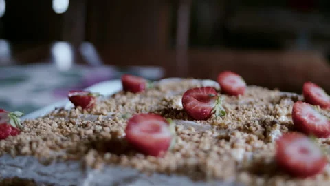 Strawberry cake Stock Footage 233196886