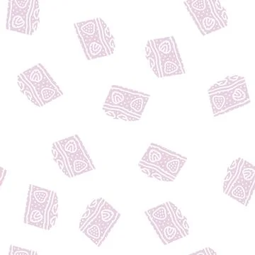 Strawberry cake glyph seamless pattern Stock Illustration