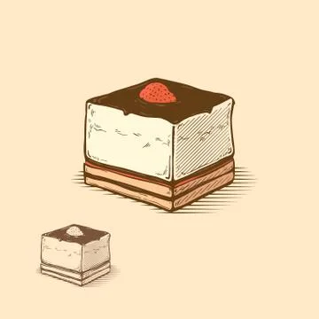 Strawberry cake Stock Illustration