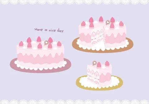 Strawberry Cake Illustrazione stock