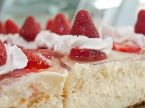 Strawberry cake macro 库存照片