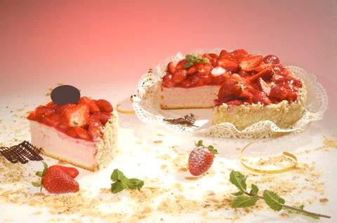 Strawberry cake 스톡 사진