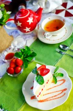 Strawberry cake Stock Photos