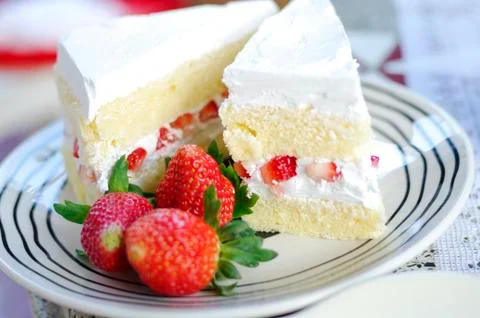 Strawberry cake Stock Photos