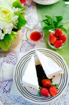 Strawberry cake Stock Photos