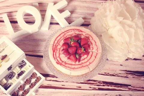 Strawberry cake Stock Photos