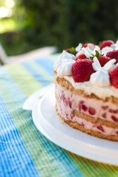 Strawberry cake Stock Photos