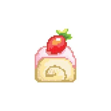 Strawberry cake roll Illustrazione stock