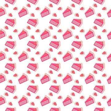 Strawberry cake seamless pattern Stock Illustration