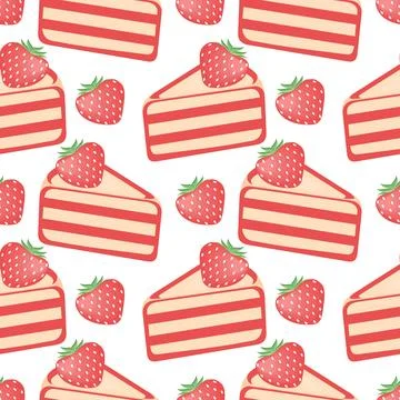 Strawberry cake seamless pattern Stock-Illustration